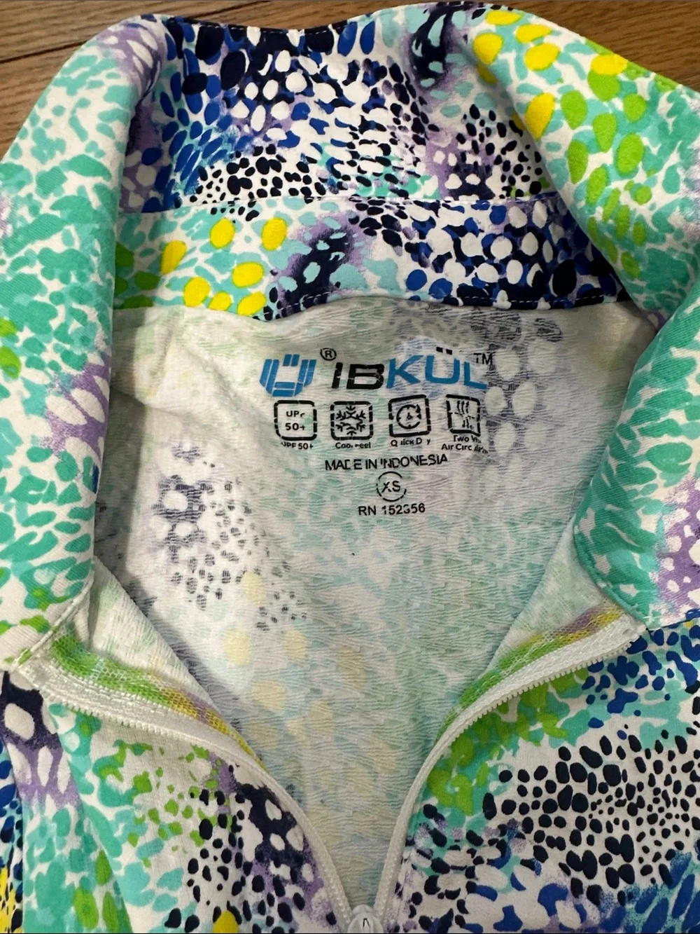 IBKUL Blue, Green, Yellow & Purple Printed Polo Dress
